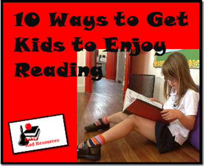 Getting kids to enjoy reading is the most important step to creating life long readers.  Find 10 tips getting kids to enjoy reading.  Heidi Raki of Raki's Rad Resources 
