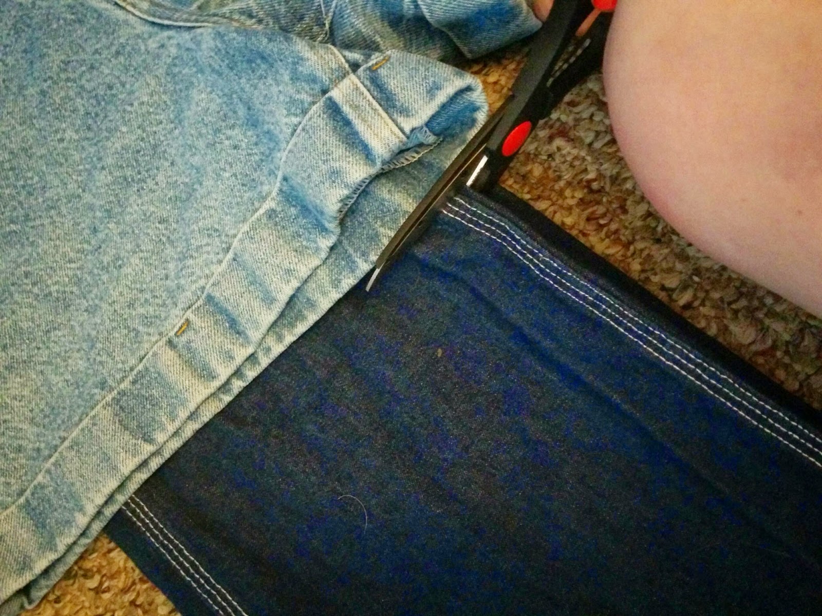 Gallivanting in Goodwill How To Do Things Cutting Overalls into Shorts