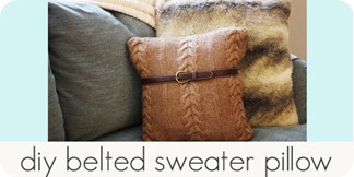 diy belted sweater pillow