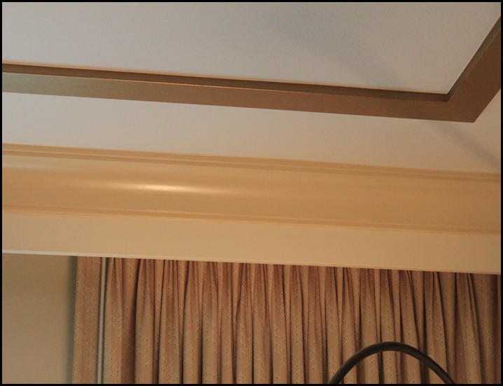 faux tray ceiling extra trim for drapes