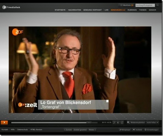 Tortengraf Lo Graf von Blickensdorf im ZDF