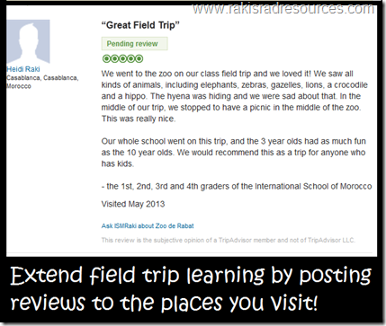 Let your students write a review on trip advisor to increase writing and cognition.