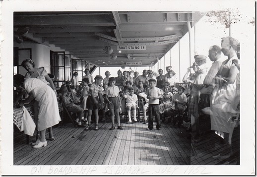 Kid's Games on the S.S. Brazil July 1952