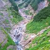 左は北沢、右の壁が弊ノ滝。