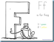 Color by Number...Ff is fr frog