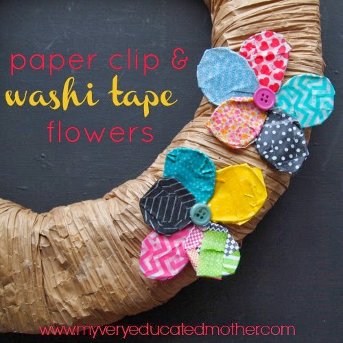 #PaperClipFlowers #washitape #flowers #wreath