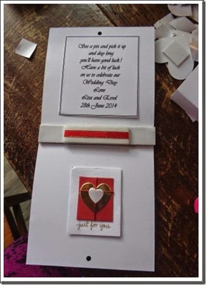 Tattoo themed wedding crafts place card with pins