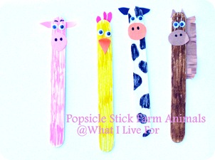 Popsicle Stick Farm Animals @ What I Live For