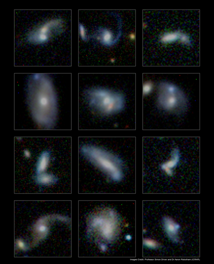 milhares de galáxias em fusão