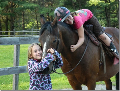 Katy and Taylor riding Lil' Bud 2011 013