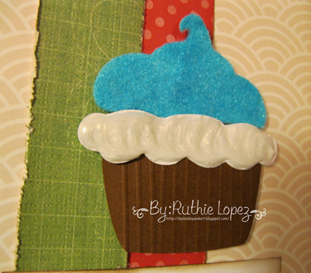 Cupcake card - Latina crafter - stamping paper 2