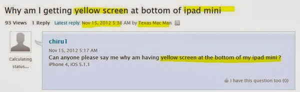iPad mini 可能有黃斑