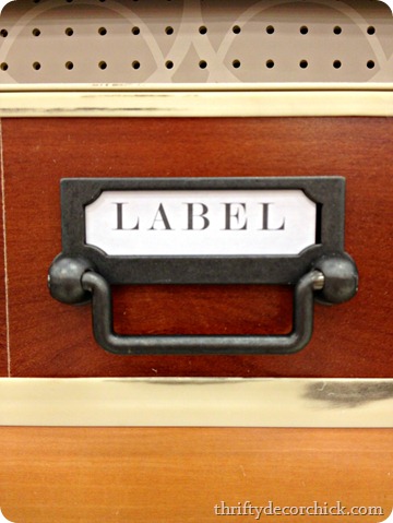 drawer pull with label