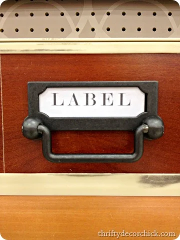 drawer pull with label