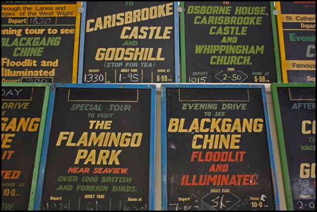 Bus boards at the Isle of Wight Bus Museum