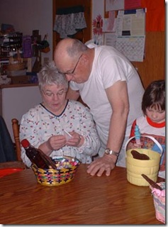 Grandpa and Grandma look in their basket