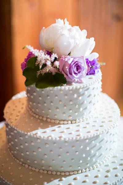NH wedding flowers 54 purple cake topper