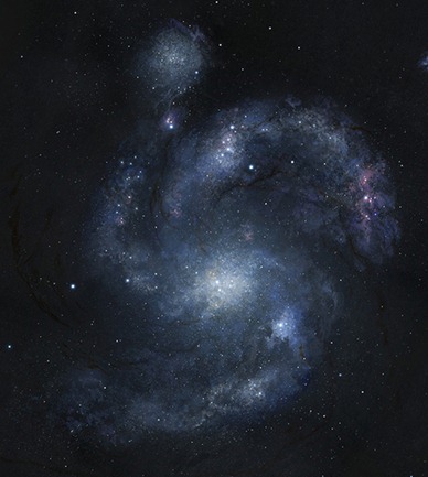 ilustração da galáxia BX442