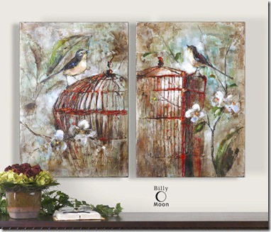 34226_1_BIRDS IN A CAGE 1 11 S OF 2 artwork over day bed in bedroom no3 250 00 Uttermost