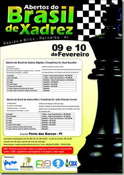 aberto do brasil de xadrez cartaz