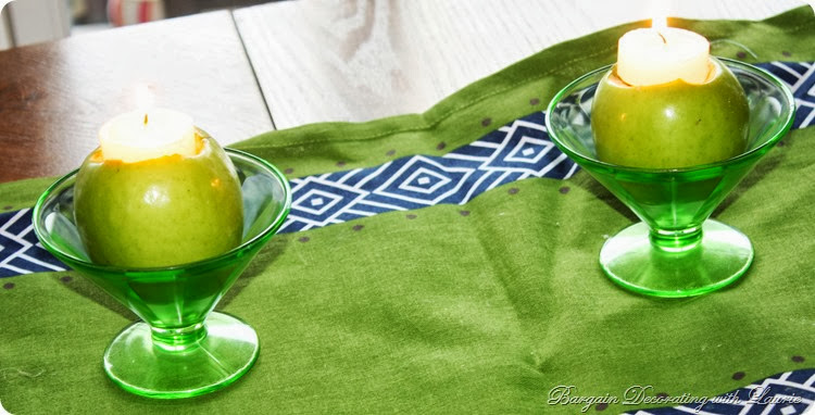Green and Navy Tablescape-Bargain Decorating with Laurie