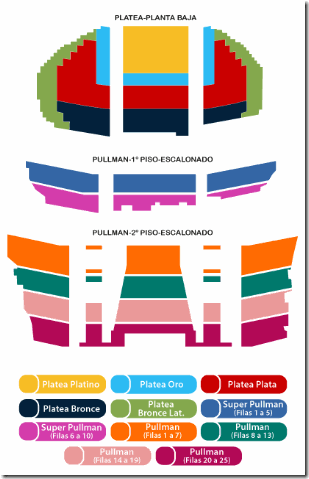 mapa de localidades en teatro gran rex lugares por zonas entradas y precios