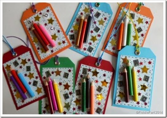 Mini pencil gift tags.