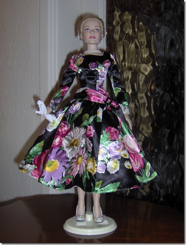 Grace Kelly Black Print Dress 9