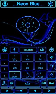 download Neon Blue GO Keyboard Theme free
