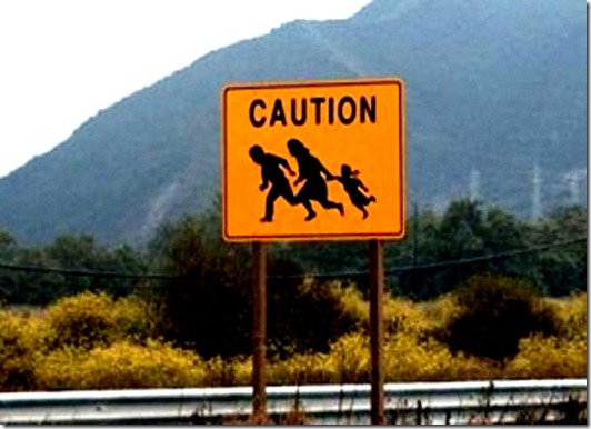 Caution- Illegal-Immigration Crossing