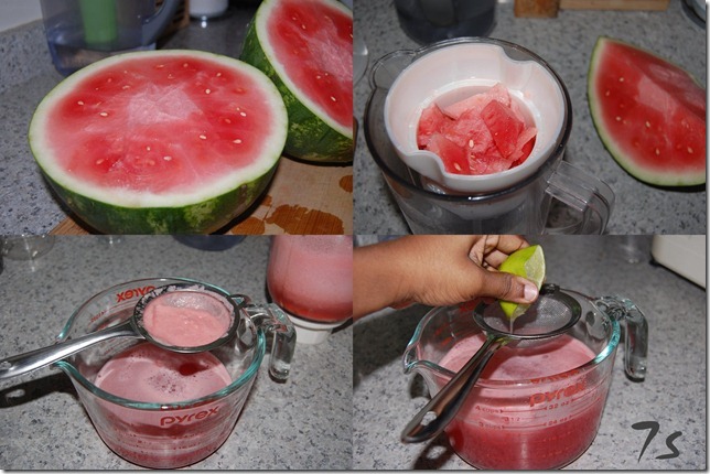 Watermelon agua fresca process