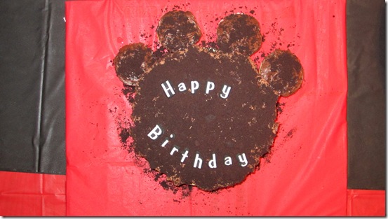 Mint Chocolate Chip Ice Cream Paw Print Cake