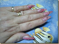 pink nail art