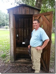 Andy at the outhouse