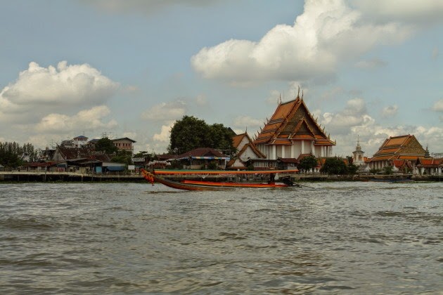 Buddhist temples on the Thonburi bank of the Chao Phraya River in Bangkok