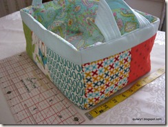 other side of scrappy fabric basket