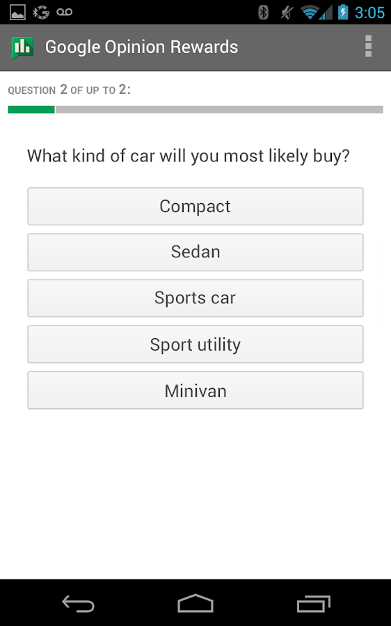 Google Opinion Rewards - screenshot