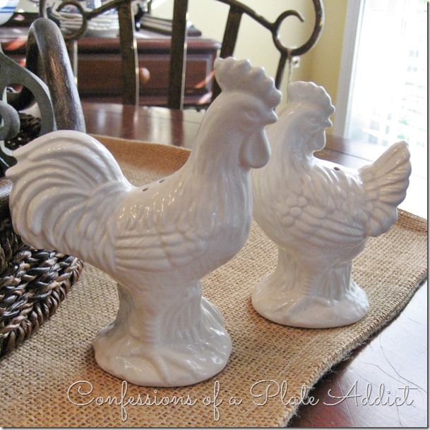 CONFESSIONS OF A PLATE ADDICT Rooster and Hen Salt and pepper Shakers CONFESSIONS OF A PLATE ADDICT Rooster and Hen Salt and pepper Shakers