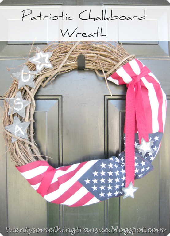 Patriotic Chalkboard Wreath at twentysomething