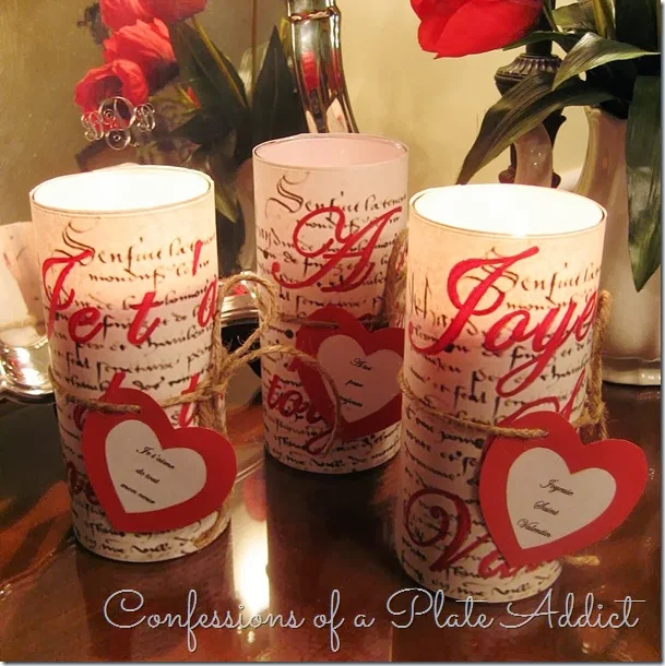 CONFESSIONS OF A PLATE ADDICT French Script Valentine Candles