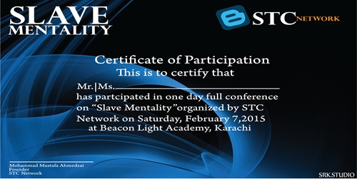 Slave Mentality Certificate