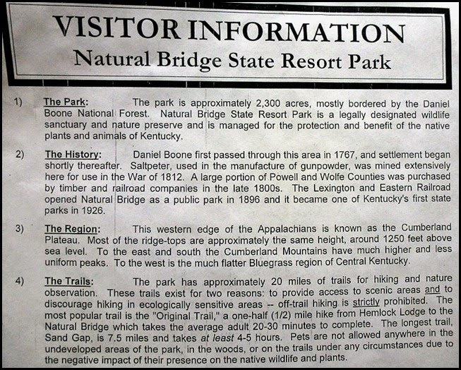 00b2a - Natural Bridge State Park - Visitor Information