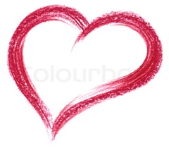 red crayon heart