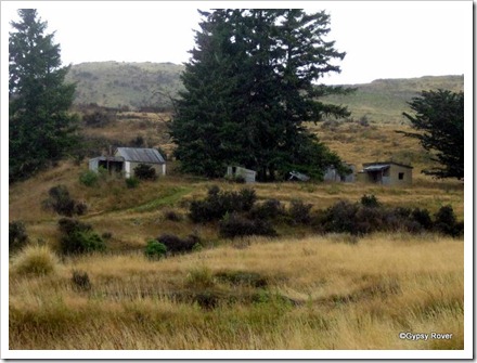 Part of an old gold prospecting site at Macraes, Central Otago.