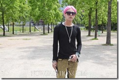 k-pop G Dragon rambut pink di paris 1