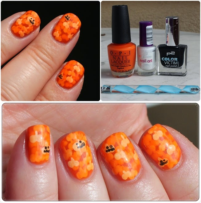 Pumpkin Halloween Nail Art Design