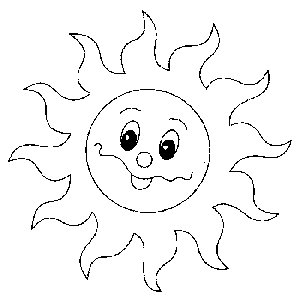 Dibujo de sol en verano para pintar