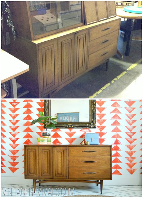 Thrifted Mid Century Dresser Before and After