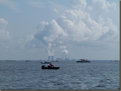 Crystal River Nuclear power plant and lots of scallop boats