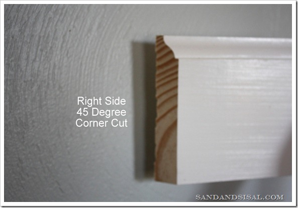 right side 45 degree corner cut